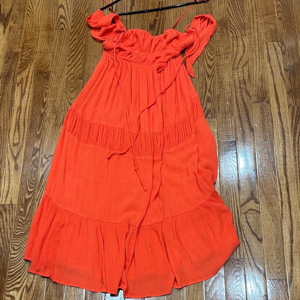 Promesa Vibrant Orange Backless Dress